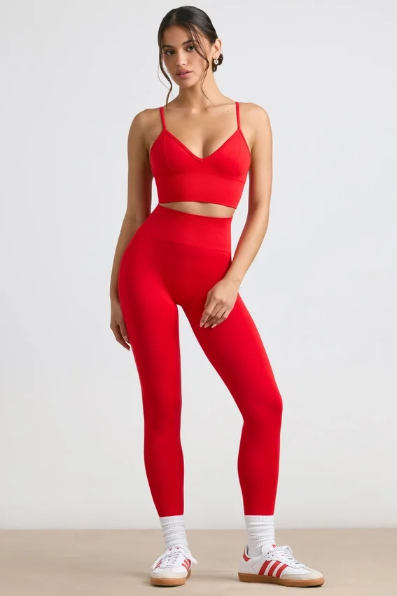 Leggings a vita alta Define Luxe in rosso Leggings a vita alta Define Luxe in rosso