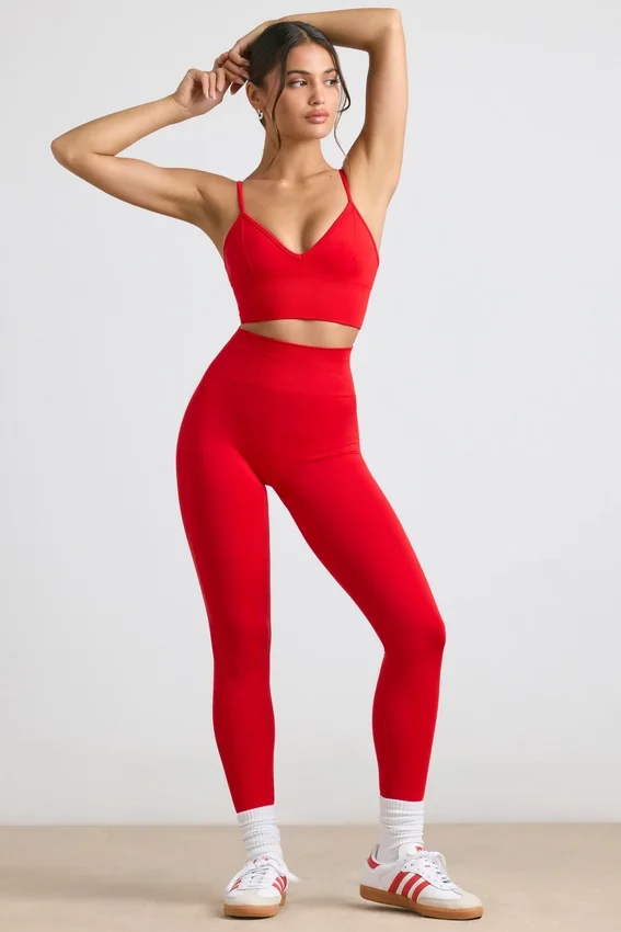 Leggings a vita alta Define Luxe in rosso Leggings a vita alta Define Luxe in rosso