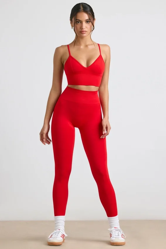 Leggings a vita alta Define Luxe in rosso Leggings a vita alta Define Luxe in rosso