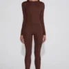 Leggings a vita alta in jersey decorato Cassie in marrone cioccolato Leggings a vita alta in jersey decorato Cassie in marrone cioccolato