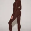 Leggings a vita alta in jersey decorato Cassie in marrone cioccolato Leggings a vita alta in jersey decorato Cassie in marrone cioccolato