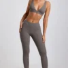 Leggings a vita alta in modal a coste Linnea Petite in grigio Leggings a vita alta in modal a coste Linnea Petite in grigio