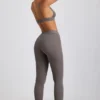Leggings a vita alta in modal a coste Linnea Petite in grigio Leggings a vita alta in modal a coste Linnea Petite in grigio