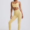 Leggings a vita alta senza cuciture Super Sculpt in giallo burro Leggings a vita alta senza cuciture Super Sculpt in giallo burro