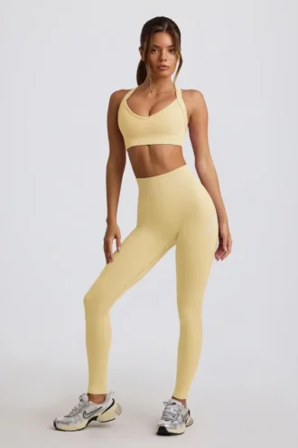 Leggings a vita alta senza cuciture Super Sculpt in giallo burro