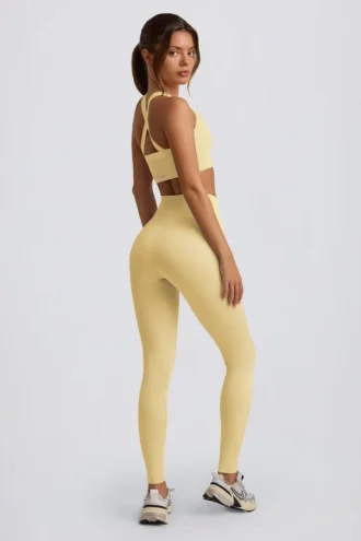 Leggings a vita alta senza cuciture Super Sculpt in giallo burro