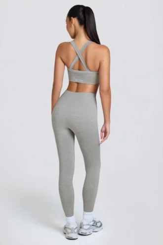 Leggings a vita alta senza cuciture Super Sculpt in grigio melange