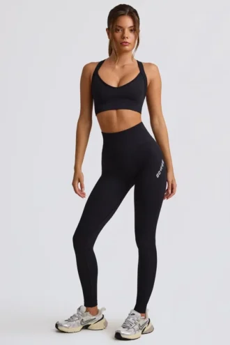 Leggings a vita alta senza cuciture Super Sculpt in nero