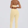 Leggings a vita media con arricciature in jersey spazzolato color Lemon Marl Leggings a vita media con arricciature in jersey spazzolato color Lemon Marl