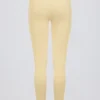 Leggings a vita media con arricciature in jersey spazzolato color Lemon Marl Leggings a vita media con arricciature in jersey spazzolato color Lemon Marl