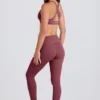 Leggings a vita media con staffa e risvolto in Acai