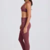 Leggings a vita media con staffa e risvolto in Acai
