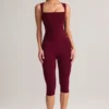 Leggings capri a vita media in modal Suri color vino Leggings capri a vita media in modal Suri color vino