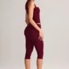 Leggings capri a vita media in modal Suri color vino Leggings capri a vita media in modal Suri color vino