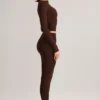Leggings corti a vita media Roux in Modal, color cioccolato Leggings corti a vita media Roux in Modal, color cioccolato