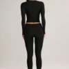 Leggings corti a vita media Roux in Modal, colore nero Leggings corti a vita media Roux in Modal, colore nero