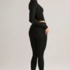 Leggings corti a vita media Roux in Modal, colore nero Leggings corti a vita media Roux in Modal, colore nero