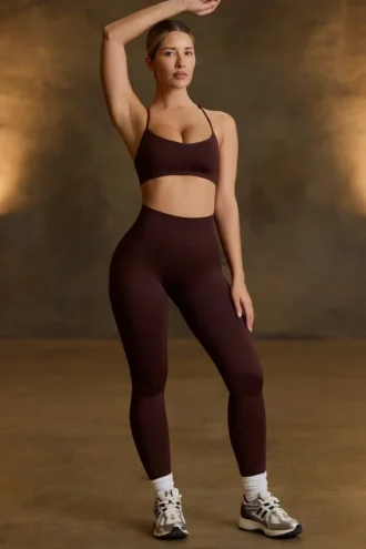 Leggings senza cuciture Super Sculpt in color cioccolato