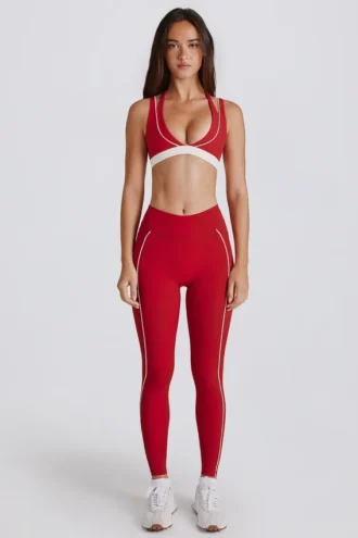 Leggings Soft Active a contrasto in rosso scuro Leggings Soft Active a contrasto in rosso scuro