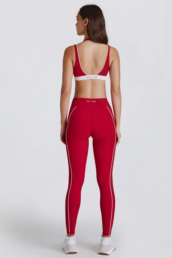 Leggings Soft Active a contrasto in rosso scuro Leggings Soft Active a contrasto in rosso scuro