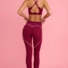 Leggings Soft Active a vita media in bordeaux