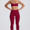 Leggings Soft Active a vita media in bordeaux