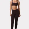 Leggings Soft Active con arricciature in color Espresso