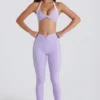 Leggings Soft Active con dettaglio intrecciato sul davanti in lilla Leggings Soft Active con dettaglio intrecciato sul davanti in lilla