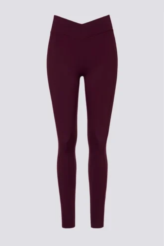 Leggings Soft Active con vita a V in bordeaux
