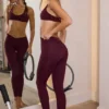 Leggings Soft Active con vita a V in bordeaux Leggings Soft Active con vita a V in bordeaux