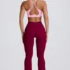 Leggings svasati Soft Active con tasche e vita a V in bordeaux Leggings svasati Soft Active con tasche e vita a V in bordeaux