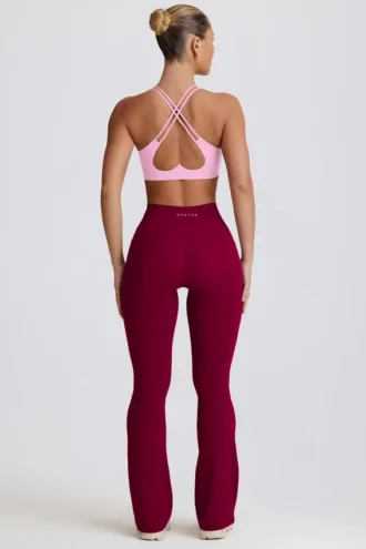 Leggings svasati Soft Active con tasche e vita a V in bordeaux