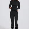 Leggings termici in nero leopardato Leggings termici in nero leopardato