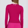 Maglia aderente a maniche lunghe in rosa magenta