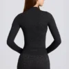 Maglia termica a maniche lunghe in nero leopardato