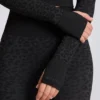 Maglia termica a maniche lunghe in nero leopardato