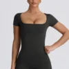 Maglietta senza cuciture Super Sculpt in grigio cenere Maglietta senza cuciture Super Sculpt in grigio cenere