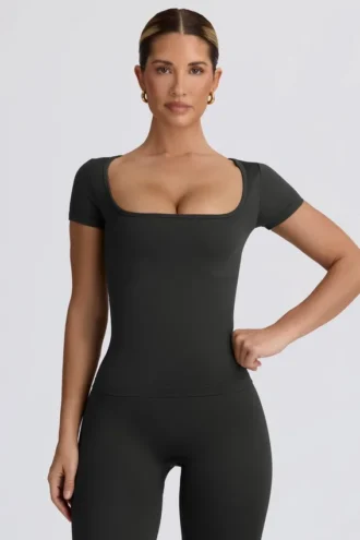 Maglietta senza cuciture Super Sculpt in grigio cenere