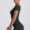 Maglietta senza cuciture Super Sculpt in grigio cenere Maglietta senza cuciture Super Sculpt in grigio cenere