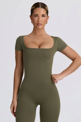 Maglietta senza cuciture Super Sculpt in verde chiaro