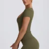Maglietta senza cuciture Super Sculpt in verde chiaro Maglietta senza cuciture Super Sculpt in verde chiaro