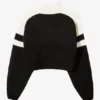 Maglione corto con logo in maglia, nero Maglione corto con logo in maglia, nero