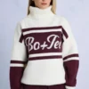 Maglione oversize a collo alto in maglia bordeaux Maglione oversize a collo alto in maglia bordeaux