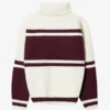 Maglione oversize a collo alto in maglia bordeaux Maglione oversize a collo alto in maglia bordeaux