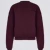 Maglione oversize a girocollo in bordeaux