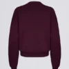Maglione oversize a girocollo in bordeaux