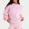 Maglione oversize in maglia a costine rosa pallido Maglione oversize in maglia a costine rosa pallido