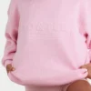 Maglione oversize in maglia a costine rosa pallido Maglione oversize in maglia a costine rosa pallido