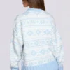 Maglione oversize in maglia jacquard blu polvere Maglione oversize in maglia jacquard blu polvere