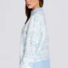 Maglione oversize in maglia jacquard blu polvere Maglione oversize in maglia jacquard blu polvere